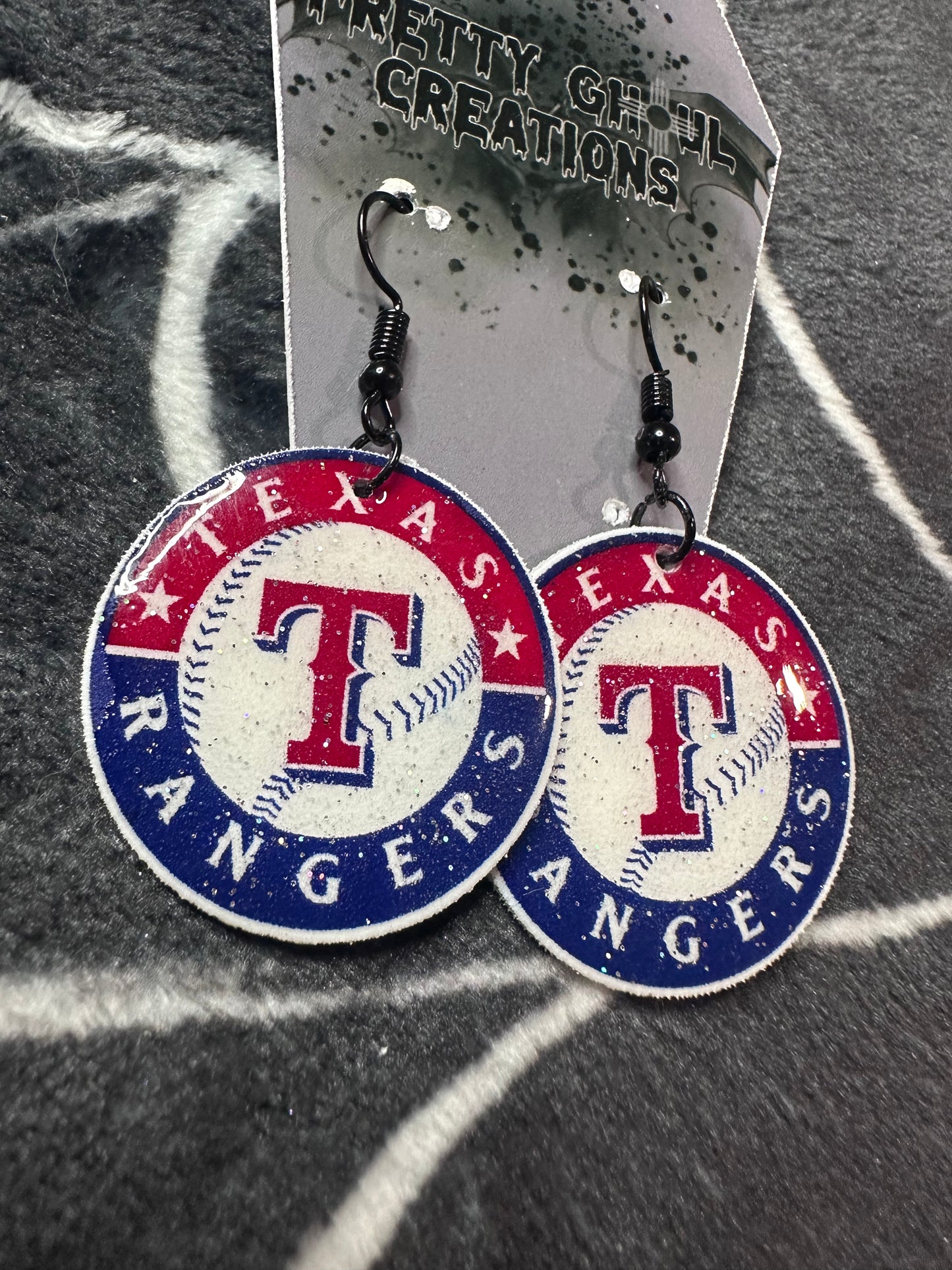 Texas Rangers earrings