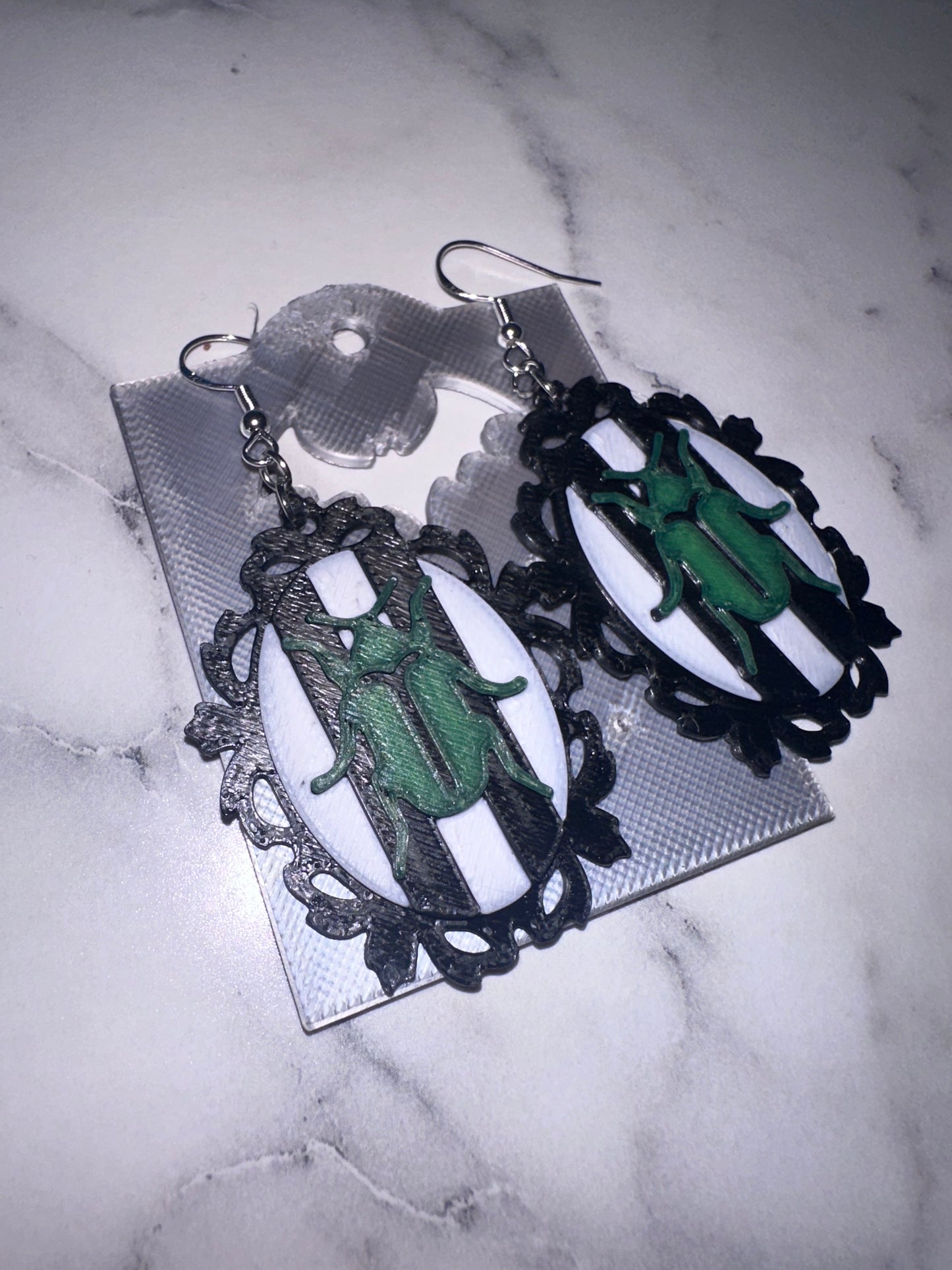 Beetlejuice beetle earrings