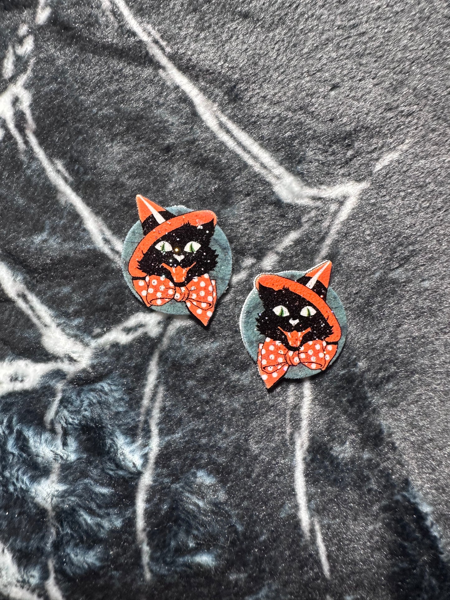 Witch Cat stud earrings