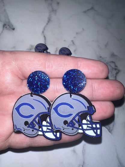 Cavemen helmet earrings