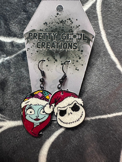 Christmas Jack and Sally earrings