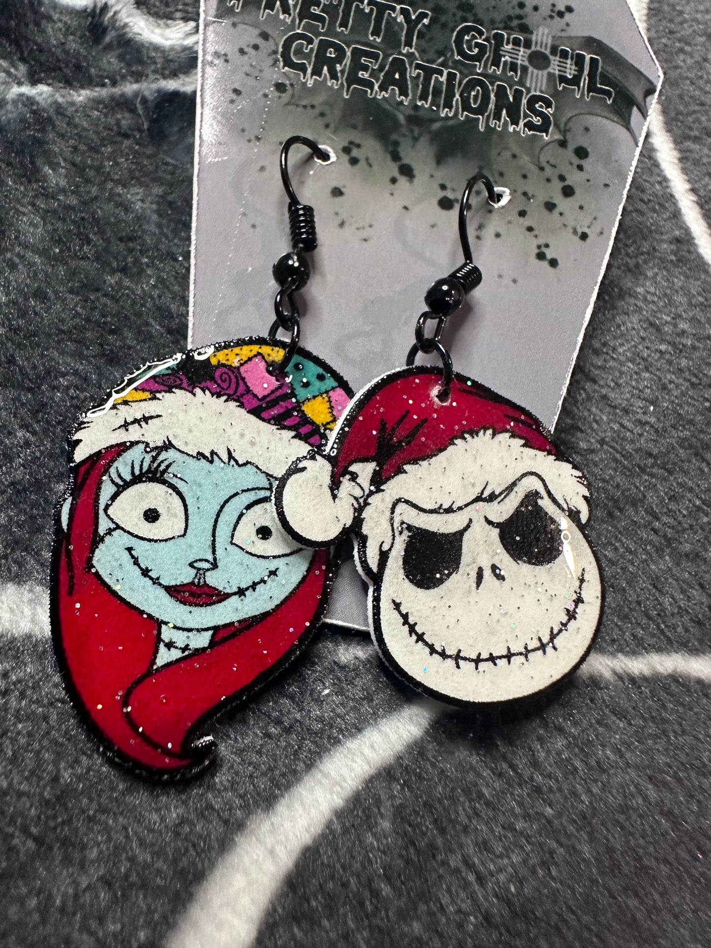 Christmas Jack and Sally earrings