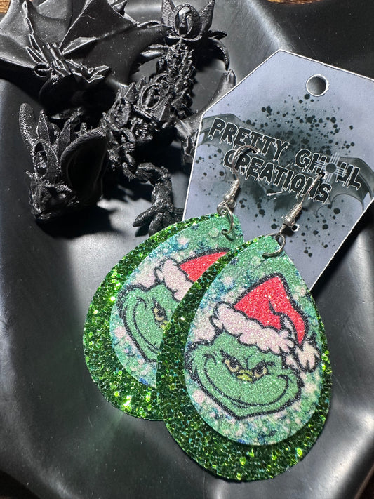 Grinch dangle earrings