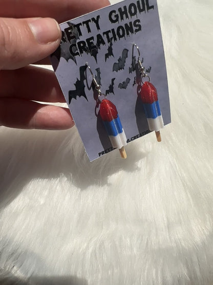 Firecracker Popsicle earrings